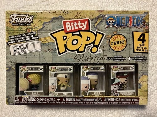 Funko Bitty Pop Mini Figure One Piece 4-Pack Sanji Zeff Krieg & Dracule Mihawk