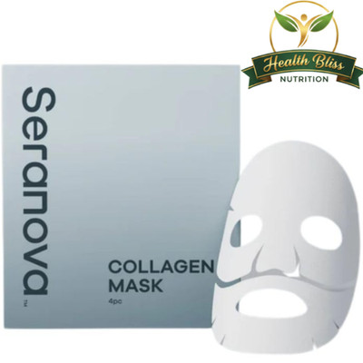 Seranova Collagen Face Mask 4 pcs with Hyaluronic Acid, Vitamin B3 & Red Seaweed