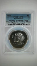 2023 Cook Islands Arethusa Antiqued 1 oz silver coin PCGS MS70 FDOI