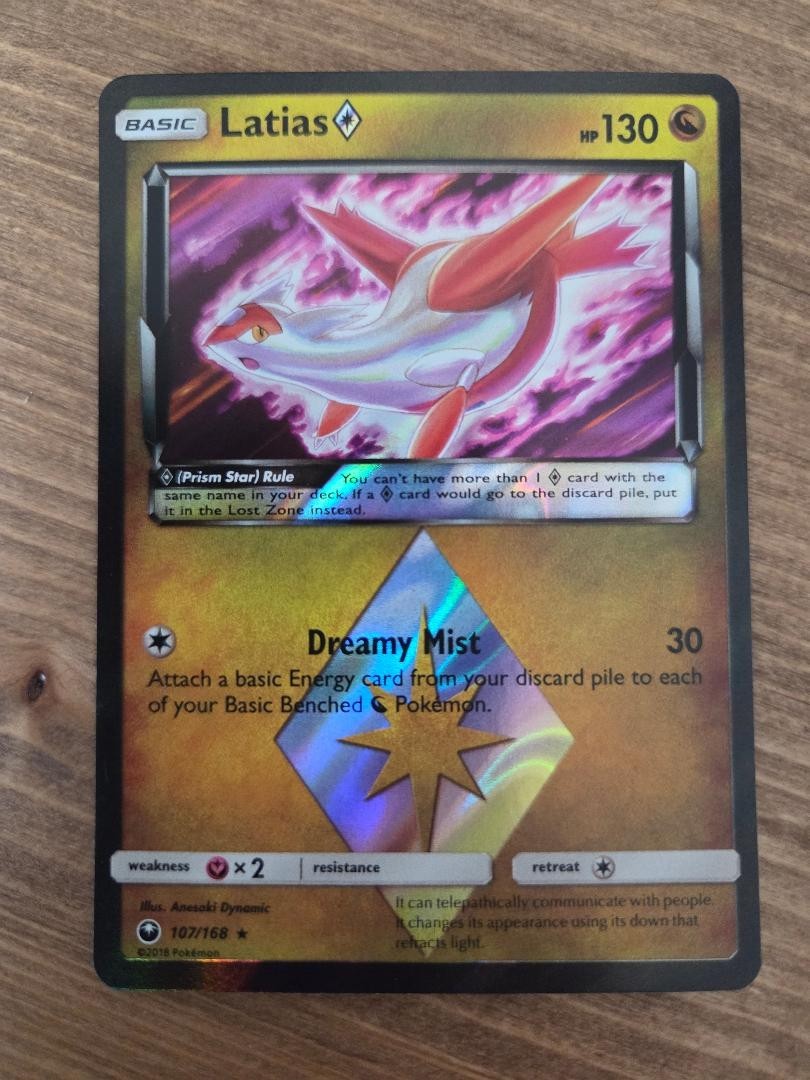 2018 Pokémon Latias Ultra Rare Holo Prism Star 107/168 - Celestial Storm - NM
