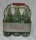 Vintage Coca-Cola Aluminum 6 Pack Carrier With Vintage Bottles