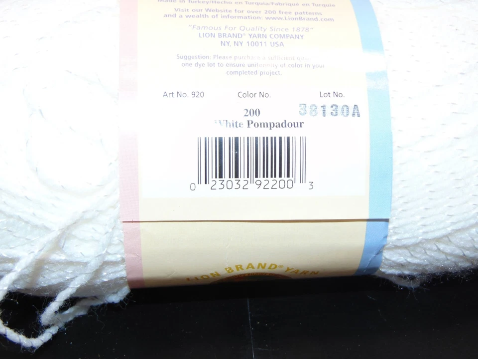 Manta de bebé 3 madejas marca león bebé hilo suave blanco pompadour peso deportivo Foto 3 de 3