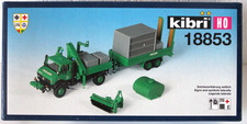 Kibri HO 18853 Unimog con rimorchio e barriera kit scatola originale