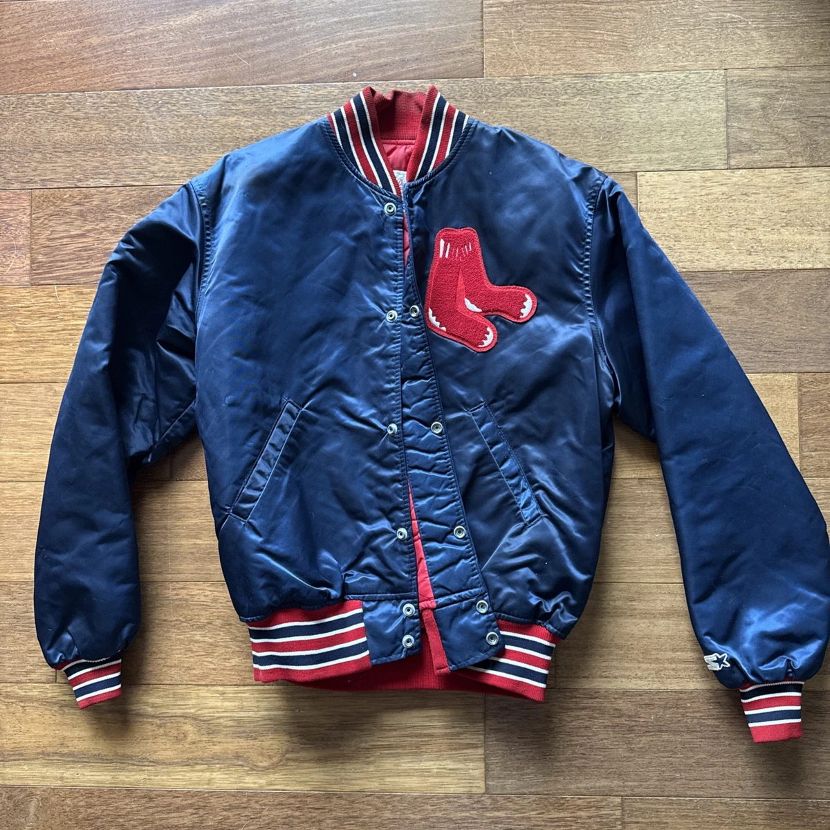 ジャケット・アウター vintage made in USA STARTER REDSOX jkt d Vintage Starter MLB Diamond Collection Boston Red Sox Satin Jacket