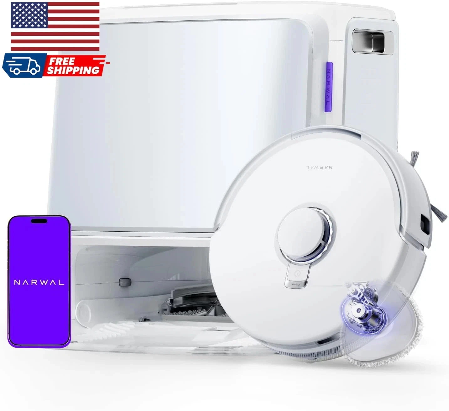 NARWAL Freo Z10 Robot Vacuum and Mop Combo Tangle Free Robot Mop 15,000Pa NEW