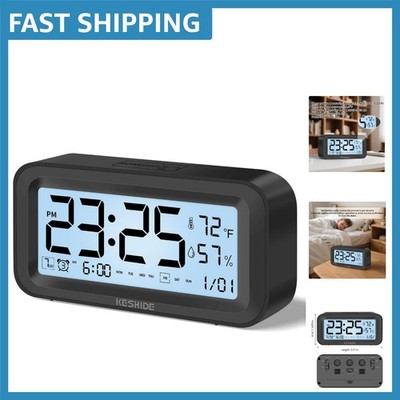 Elegant Night Light Digital Alarm Clock - Battery Operated, Snooze Function