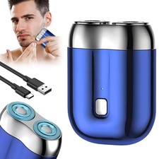 Portable Upgrade Electric Shaver, Mini Dual-Head Waterproof USB Razor for Men