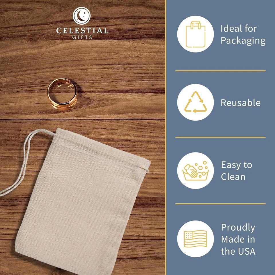 100pcs Muslin Drawstring Bags - Reusable Cotton Gift Sachets - Image 4 of 4