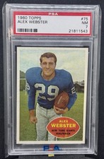 1960 TOPPS Football - Alex Webster #75 New York Giants PSA NM 7