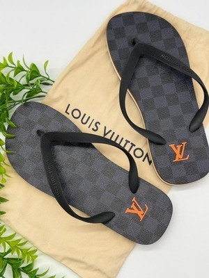 Louis Vuitton Molitor Line Slide Slips Sandals Damier Cobalt Size UK7 US8 w/bag