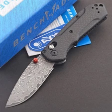 Carbon Fiber Handle Axis Lock Damascus steel Blade Tactical Pocket Knife 2025