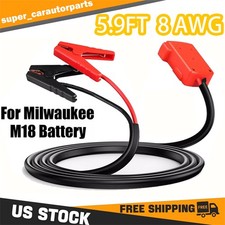 Jumper Cable Clamps 8 Awg X 5.9 Ft For Milwaukee M18 18v Battery Jumper Starter
