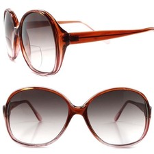 Classic Genuine Vintage Brown Womens Tint Lens Bifocal 3.00 Reading Sun Glasses