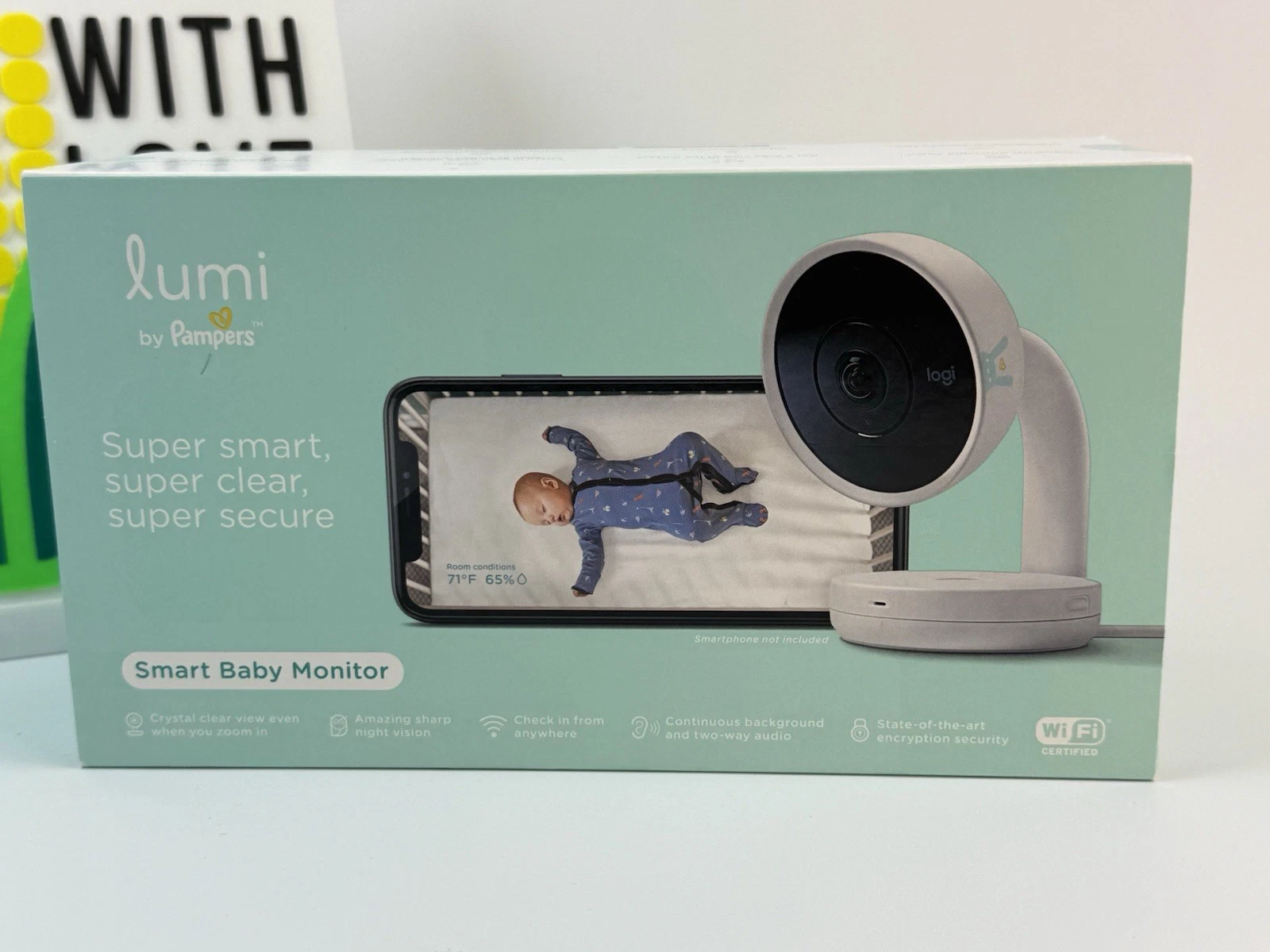 Lumi by Pampers Smart Baby Monitor Logi with Camera Audio Wifi Night Vision NEW