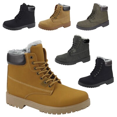 Stiefel Boots Gefüttert Winter Schuhe Stiefeletten Schnürstiefel