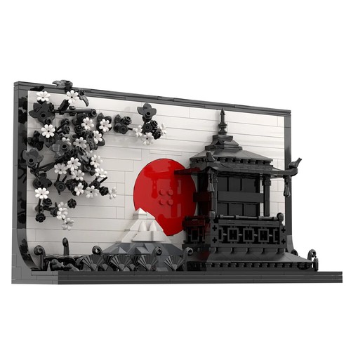 MOC Japanese Art 3D Sakura Paintings Building Blocks Set City View Art Photo - Picture 22 of 24