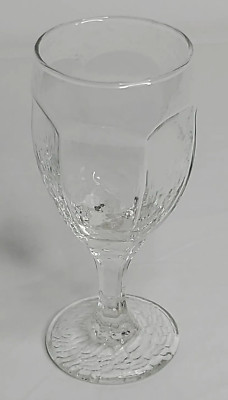 Libbey Chivalry Clear Water Wine Goblet Textured Glass Discontinued 6.25'' Tall