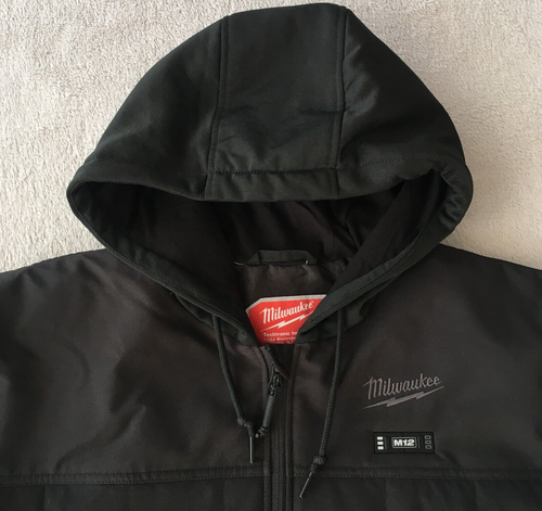Milwaukee M12 Heated Gear mens Black Hooded Jacket size 2XL (No Battery) - Picture 2 of 11