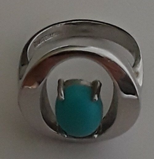 Sterling Silver Turquoise Open Circle Ring