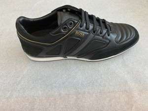 hugo boss mens black trainers