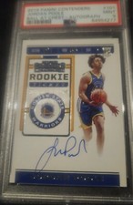 2019 Panini Contenders Rookie Jordan Poole Ball at Chest #101 Auto RC PSA 9