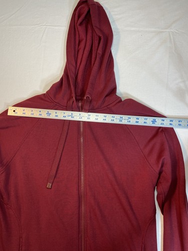 Womens Danskin Full Zip Hoodie Draw String Sweatshirt Maroon Size XL Long Sleeve - Picture 4 of 10