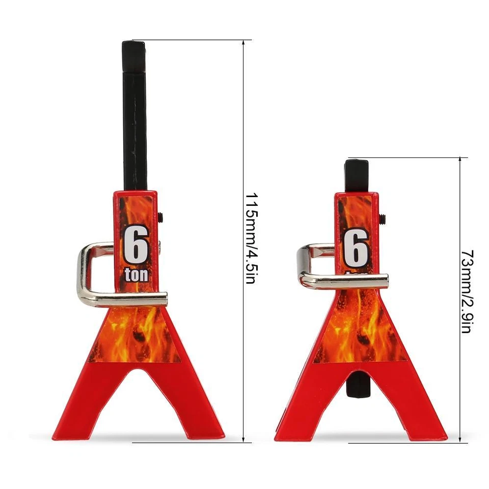 2 Pcs Height Adjustable 6 Ton Jack For 1/10 RC4WD D90 SCX10rock Crawler RC Car - Image 3 of 4