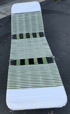 Vintage Folding Jelly Tube Chaise Lounge Lawn Chair Vinyl Retro