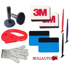 PRO Car Wrap Vinyl Tools Kit 3M Squeegee Rubber Scraper Razor Glove Magnets USA