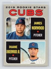 2019 Topps Heritage - Rookie Stars Duane Underwood James Norwood #121 RC Cubs