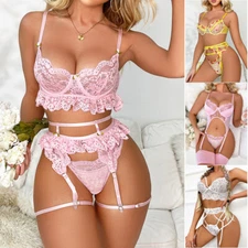 Women's Sexy Lingerie Sleepwear Babydoll Underwear Lace Dress G-String Nightwear