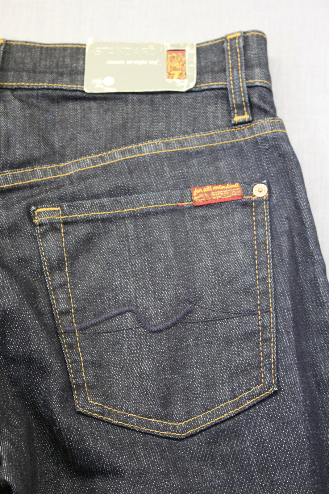 7 For All Mankind MadeUSA Men Dark Blue Standard Straight Jeans NWT 28 x 36 $178