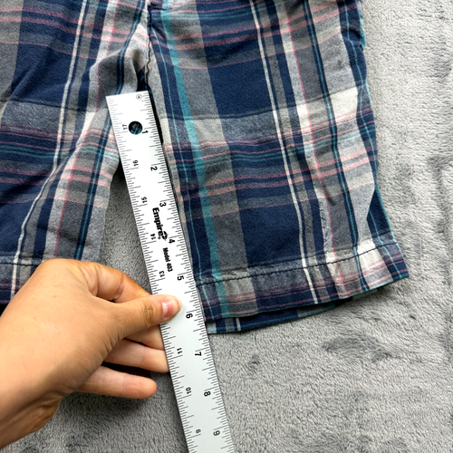 Tea Boys Shorts Size 5Y Plaid Adjustable Waist Classic Pockets Cotton Blue - Picture 4 of 8