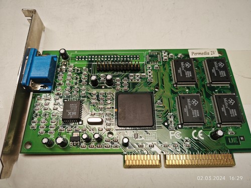 1998 AGP Graphics Card Eontronics Picasso P2 DA334 3DLabs Permedia 2V 4 MB SGRAM - Afbeelding 1 van 5