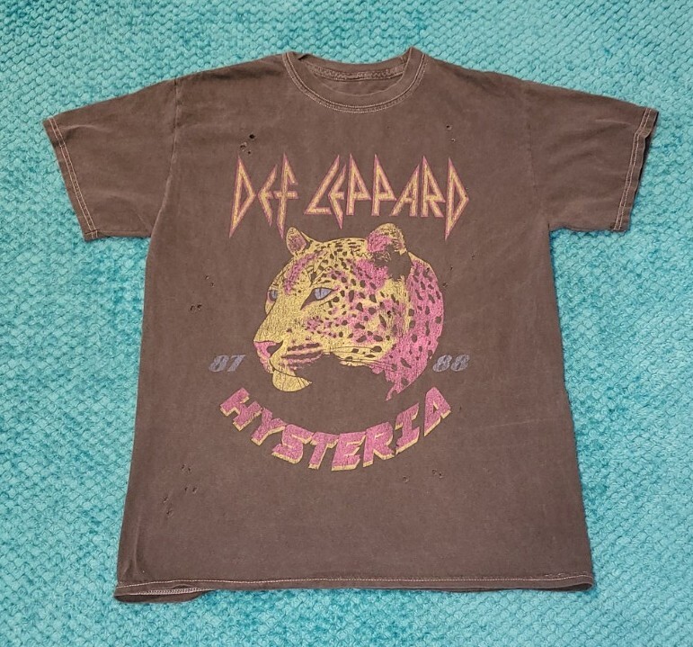00s Def Leppard 襤褸 ダメージ バンド ロンT ラインストーン 00s Def Leppard 襤褸 ダメージ バンド ロンT ラインストーン