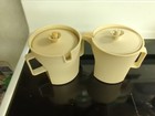 Vintage Tupperware Creamer & Sugar  Push n Seal Tops Cream #1414 & #1415  — photo 2