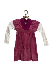 Tea Collection Girls Long Sleeve Maroon Dress Size 4
