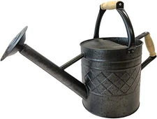 Gardener Select Diamond Standard Garden Metal Watering Can, Black, 3.5 Liters