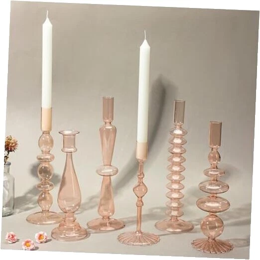 Candelabros Vela De Vidrio Marrón