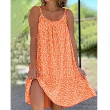 Plus Size Swing Ladies Floral Dress Womens Holiday Sleeveless Summer Sundress UK