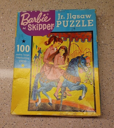 1964 Vintage Mattel Whitman Barbie & Skipper Jr. Jigsaw Puzzle w/All 100 Pieces