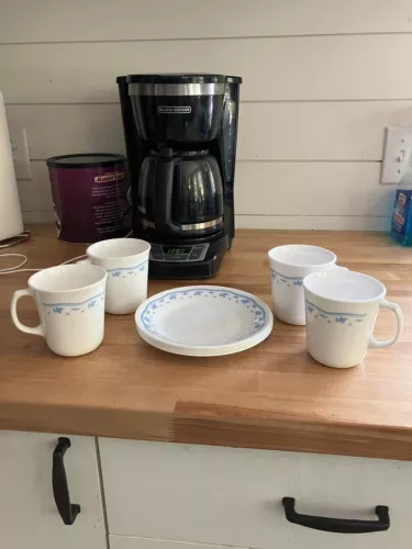 Corelle Vintage Morning Blue Coffee Cups/Mugs And Saucers