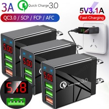 3PACK 3 Port Fast Quick QC 3.0 USB Hub Wall Charger Power Charge Adapter US Plug
