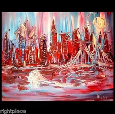 LANDSCAPE NY  CANADIAN CONTEMPORARY FINE ART ORIGINAL OIL ON CANVAS UP97GT