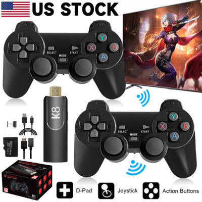 4K HDMI TV 40000+ Video Game Stick Retro Gaming Console w/ 2 Wireless Controller