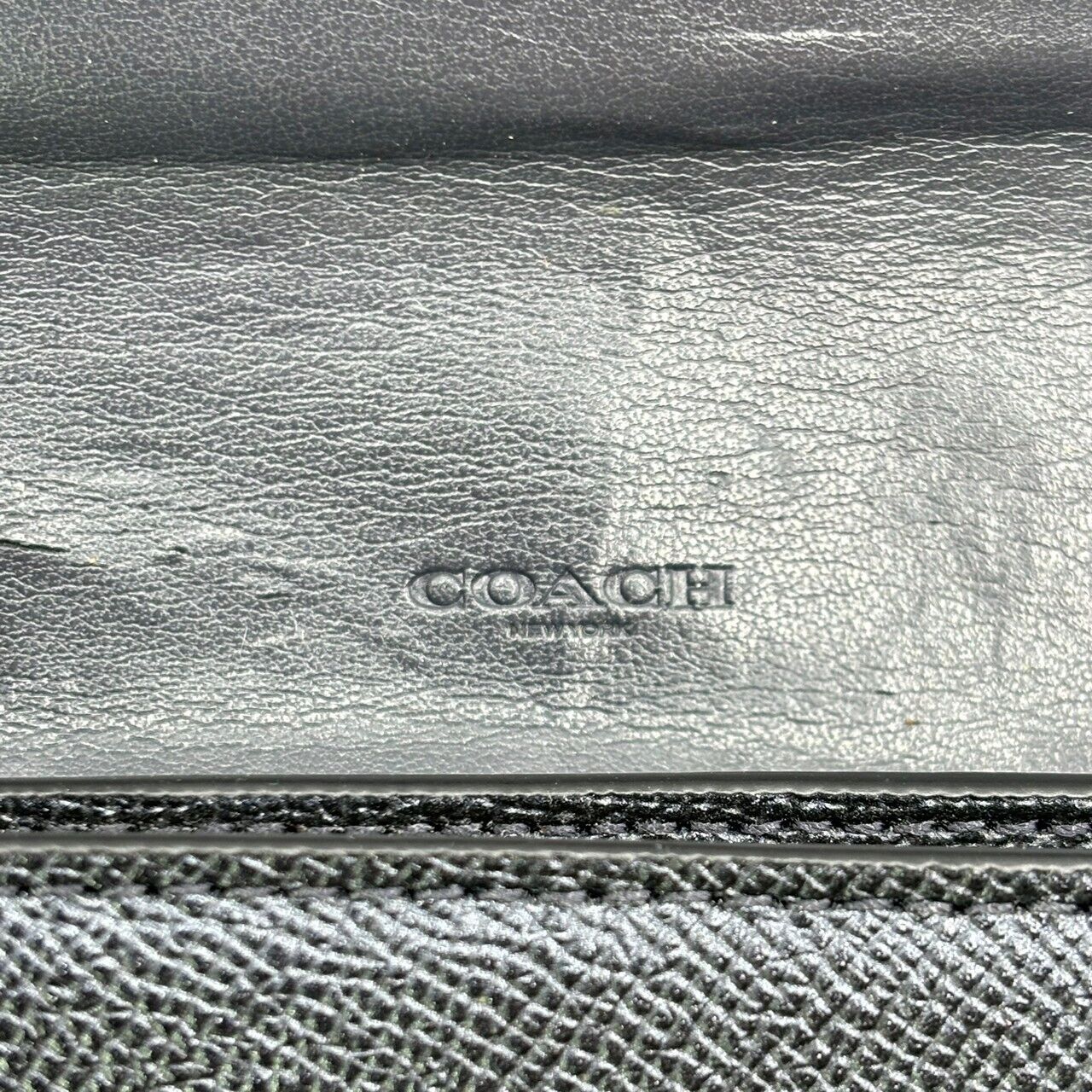 Authentic COACH Leather Long Wallet Bi-fold Gray … - image 14