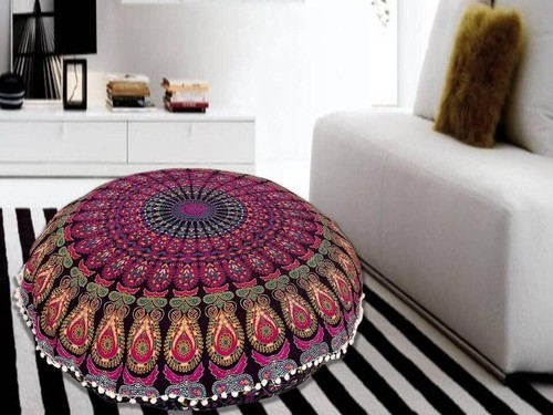 Mandala Large Pouf Pillow Case Meditation Floor Cushion Cover Bohemian Ottoman - Picture 69 of 112