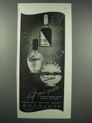 1943 Bourjois Perfume Ad - Evening in Paris, Courage