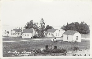 Nw Elk Rapids Antrim Mi Rppc 1940s Sandy Shores Resort Cottages