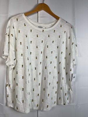 Old Navy The Easy Tee Pineapple Print Top XL NWT